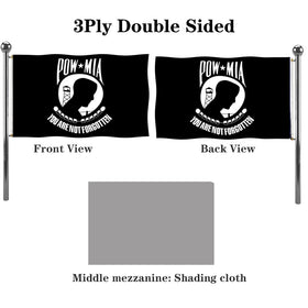 Jayus POW Mia flag back view, vivid double-sided printing.