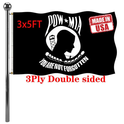 Jayus POW Mia flag front view, durable outdoor memorial display.