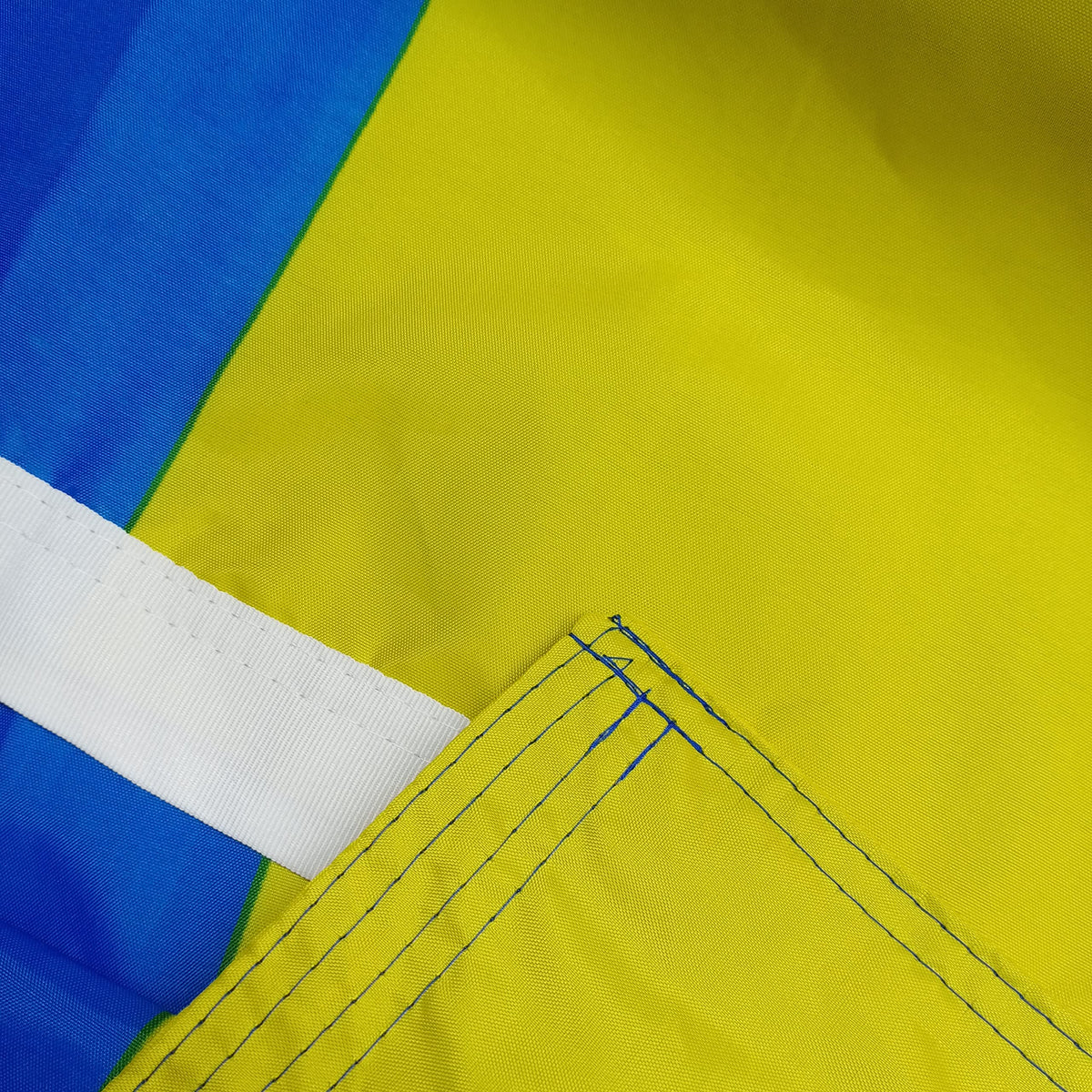 Jayus flag showing four row stitching for a neat, durable edge