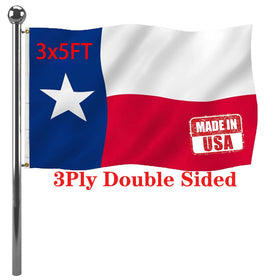 Jayus Texas flag front view with double-sided print for outdoor display.