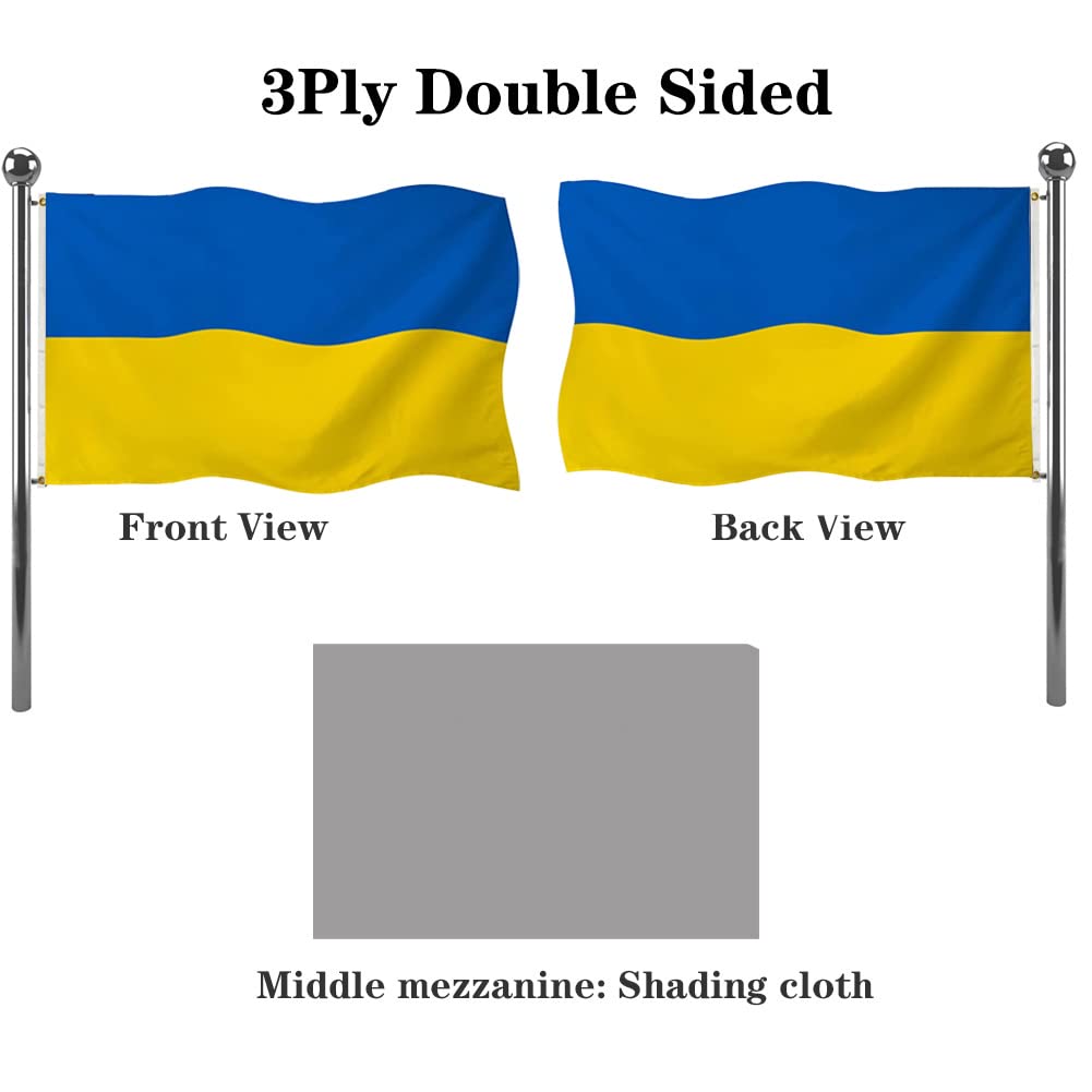 Jayus Ukraine flag 3x5 on oxford cloth with vivid printing for outdoor visibility