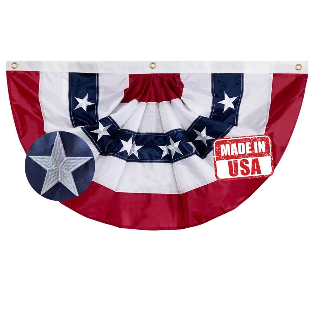 Jayus bunting flag with three brass grommets for easy outdoor hanging.