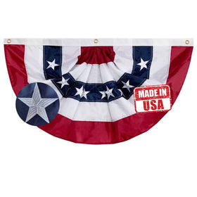 Jayus bunting flag with three brass grommets for easy outdoor hanging.