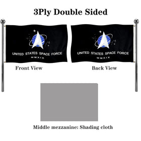 Jayus Space Force flag double-sided print clearly visible from both sides