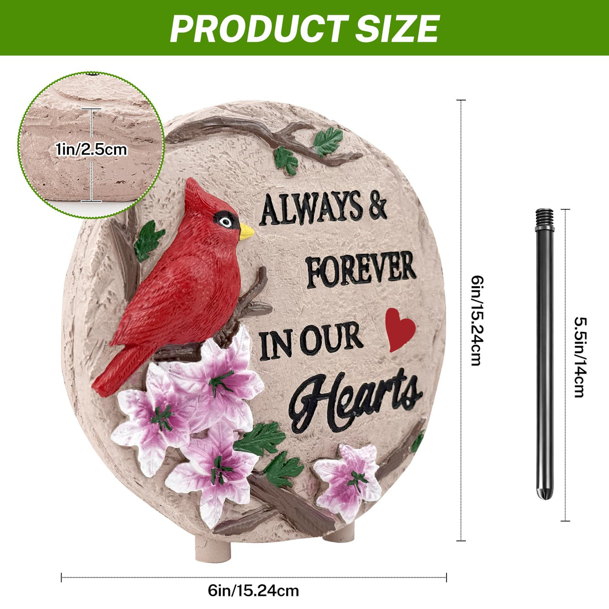 Jazcimdo Cardinal Decor with red cardinal design for serene remembrance.