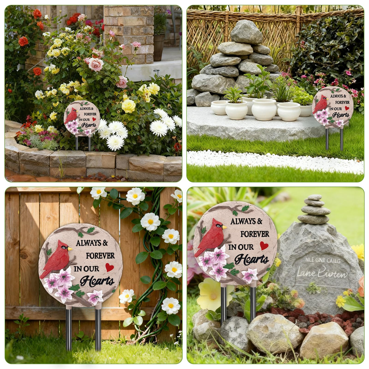 Jazcimdo Patio or Garden Grave Marker enhances outdoor remembrance.