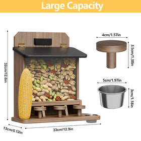 JAZUIHA all-in-one feeder demonstrates integrated feeding station for nuts and seeds.