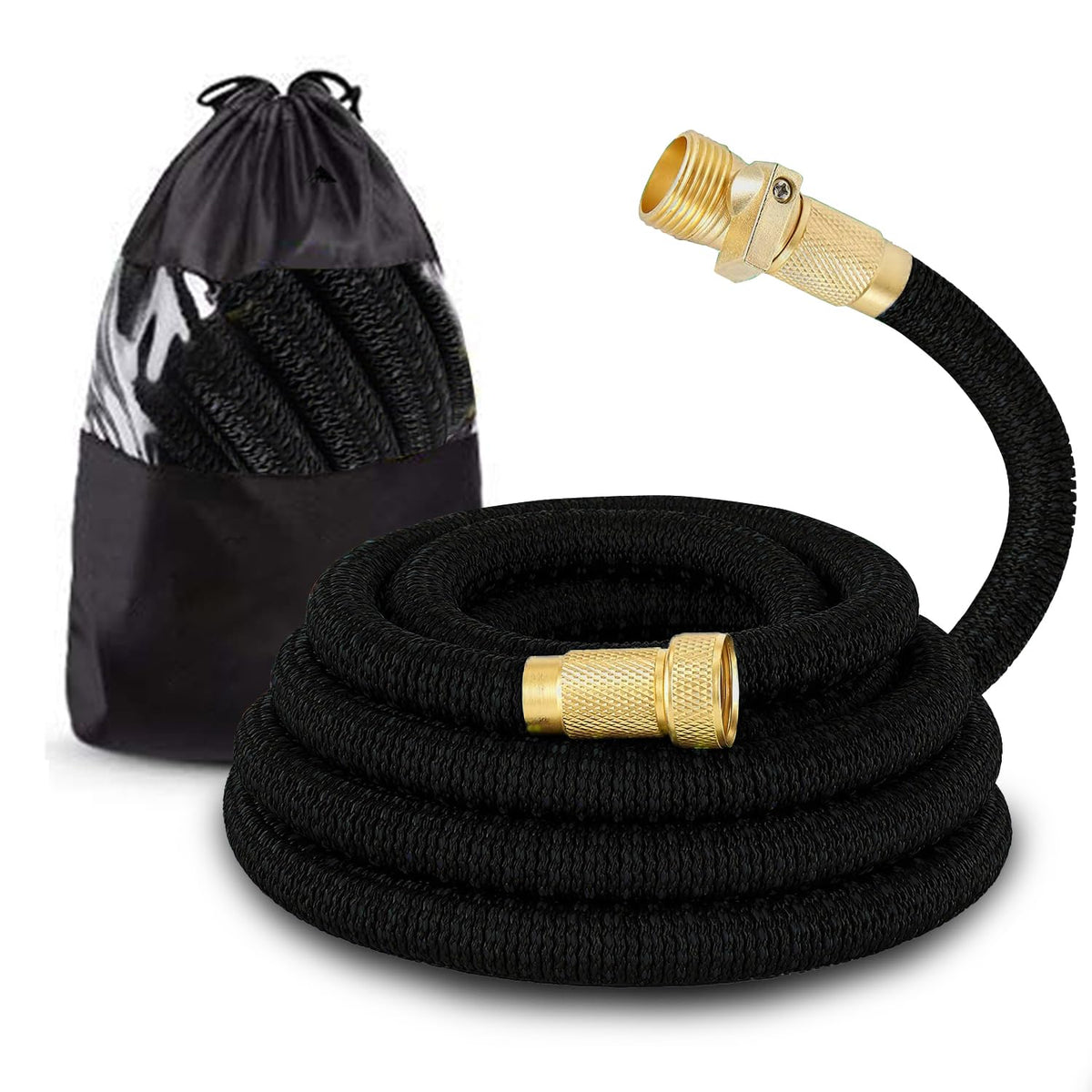 J&B XpandaHose 75ft brass connectors highlight leak-free durability.