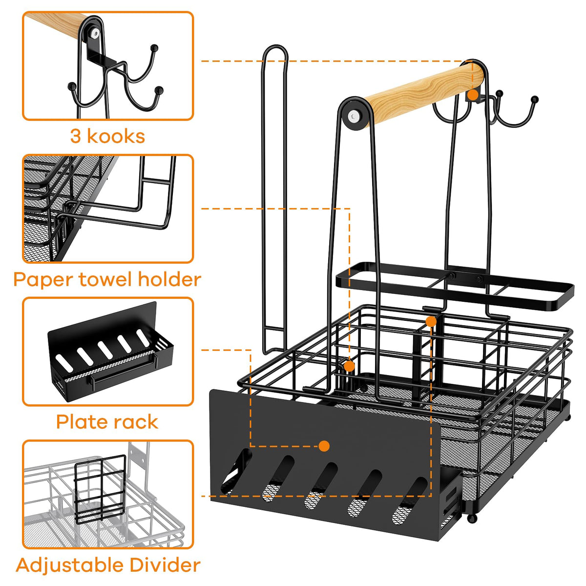 JBBTOOL Grill Caddy extra tray shelf increases storage capacity