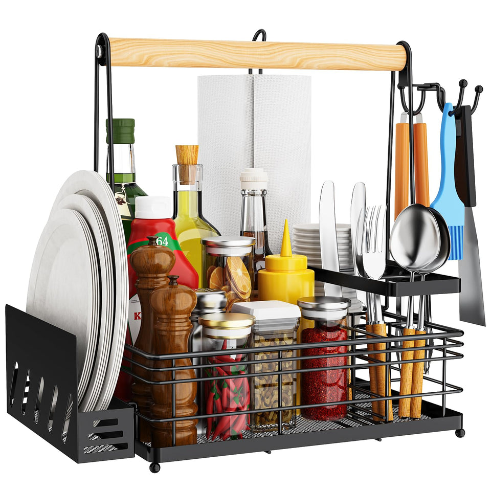 JBBTOOL Grill Caddy with paper towel holder for tidy outdoor cooking