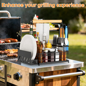 JBBTOOL Grill Caddy with utensil holder keeps tools organized