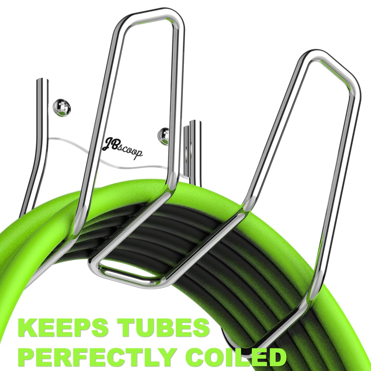 JBscoop organized garden workspace keeps hoses and cords off the floor