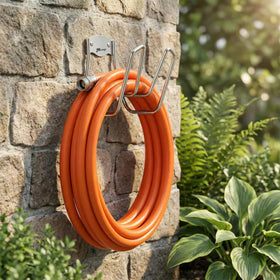 JBscoop stainless steel hose hook closeup demonstrates rust-proof durability
