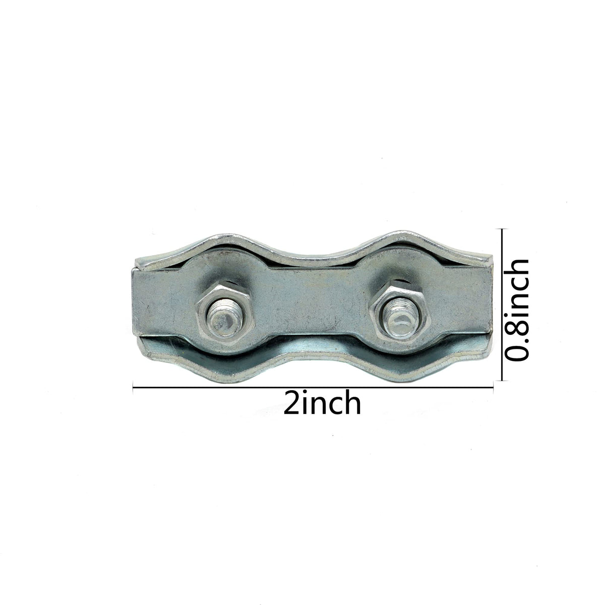 JBT galvanized steel splicer shown with two ropes for durable fence connections.