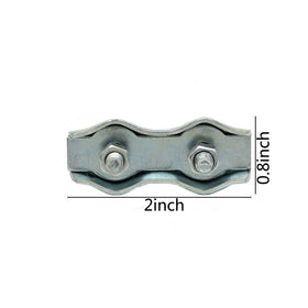 JBT galvanized steel splicer shown with two ropes for durable fence connections.