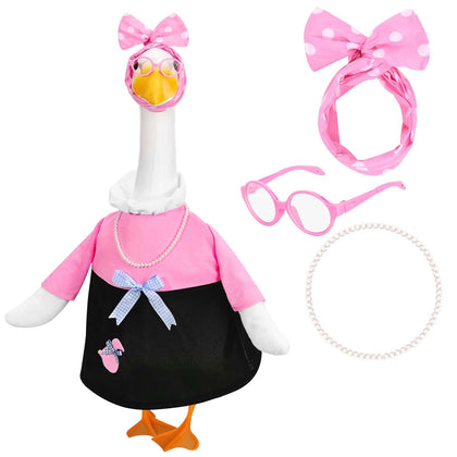 JcHrmers 1950s goose bandana on a 23-inch statue for festive outdoor decor