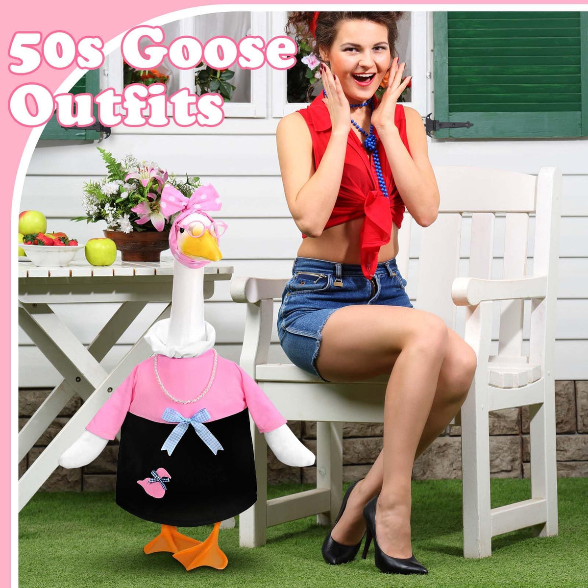 JcHrmers 1950s goose outdoor decor ideal for seasonal yard displays