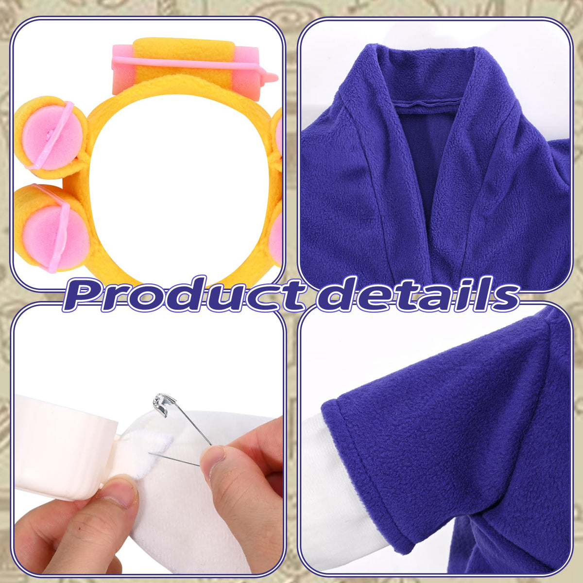 JcHrmers bathrobe and coffee cup curlers detail adds whimsical porch charm