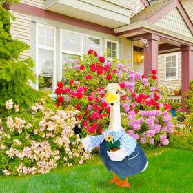 JcHrmers Gardener Goose Outfit fits 23-inch cement statues perfectly