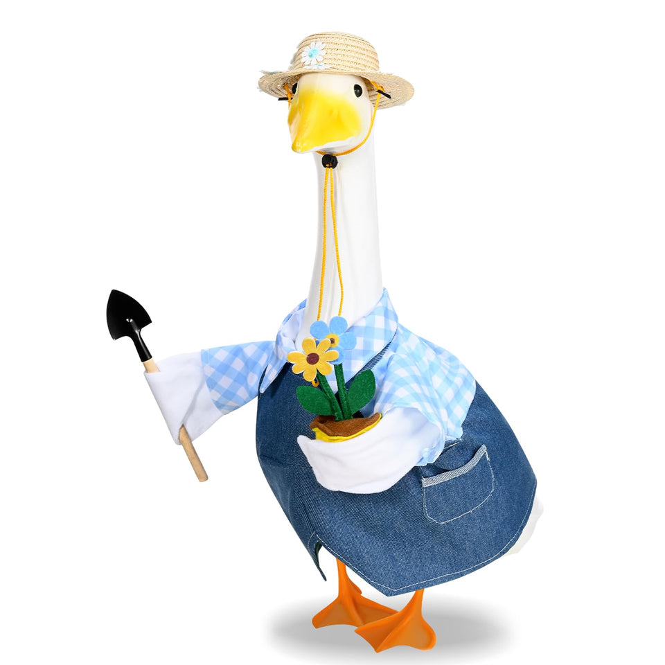 JcHrmers Gardener Goose Outfit overalls enhance porch charm for 23-inch statues
