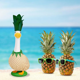 JcHrmers garden display with pineapple goose outfit on 23-inch statue