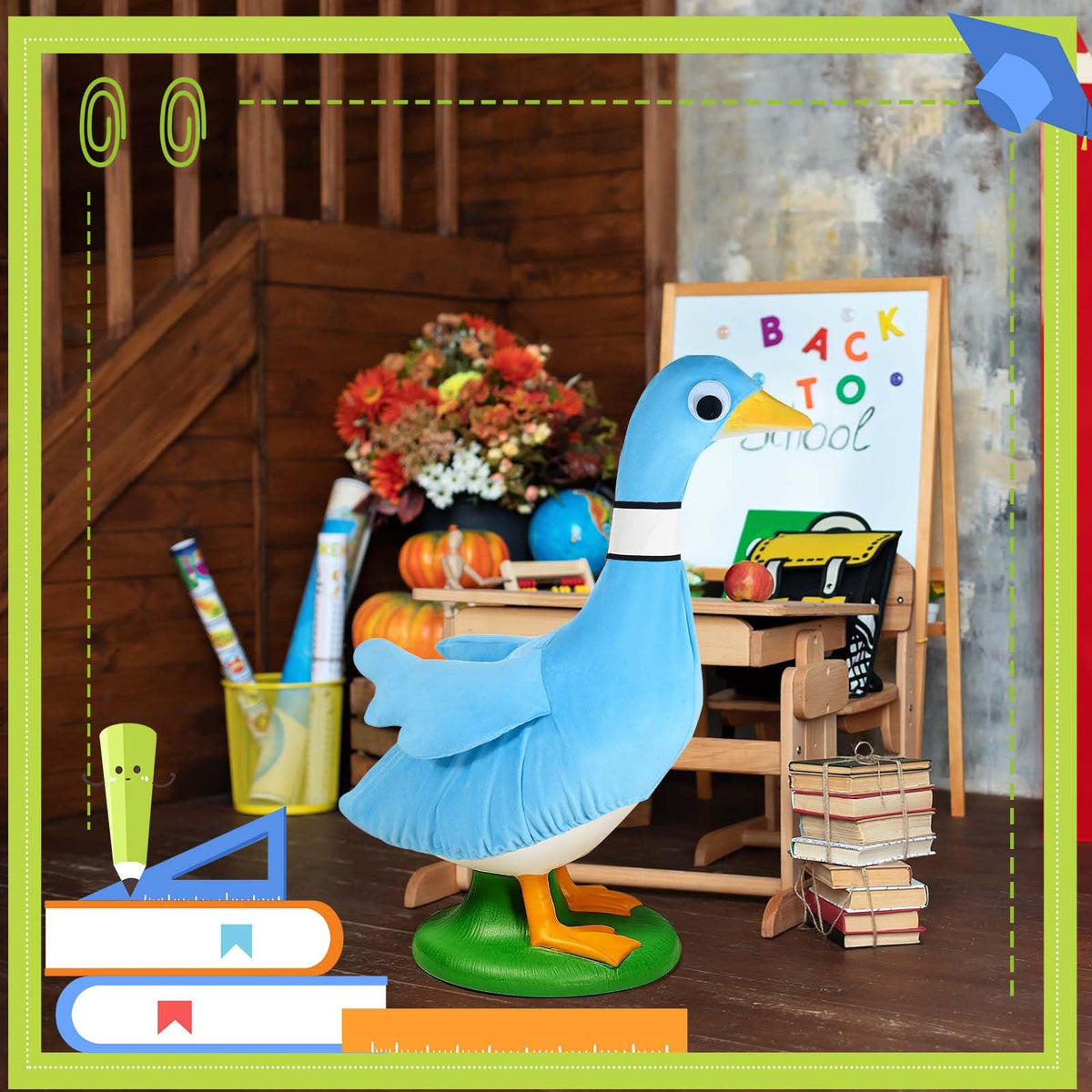 JcHrmers decorative goose outfit invites family photos and storybook themes.