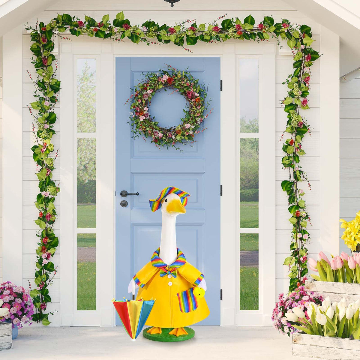 JcHrmers goose statue spring decor adds whimsy to yard