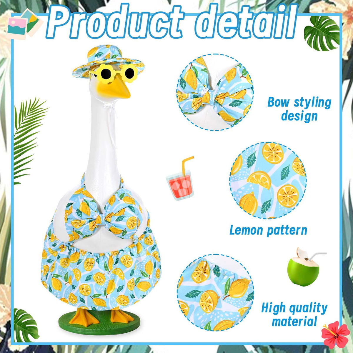 JcHrmers bikini skirt outfits 23-inch geese for playful summer yard décor