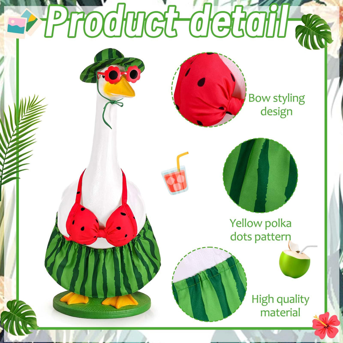 JcHrmers Hawaiian Goose Outfit bikini skirt creates coastal garden charm
