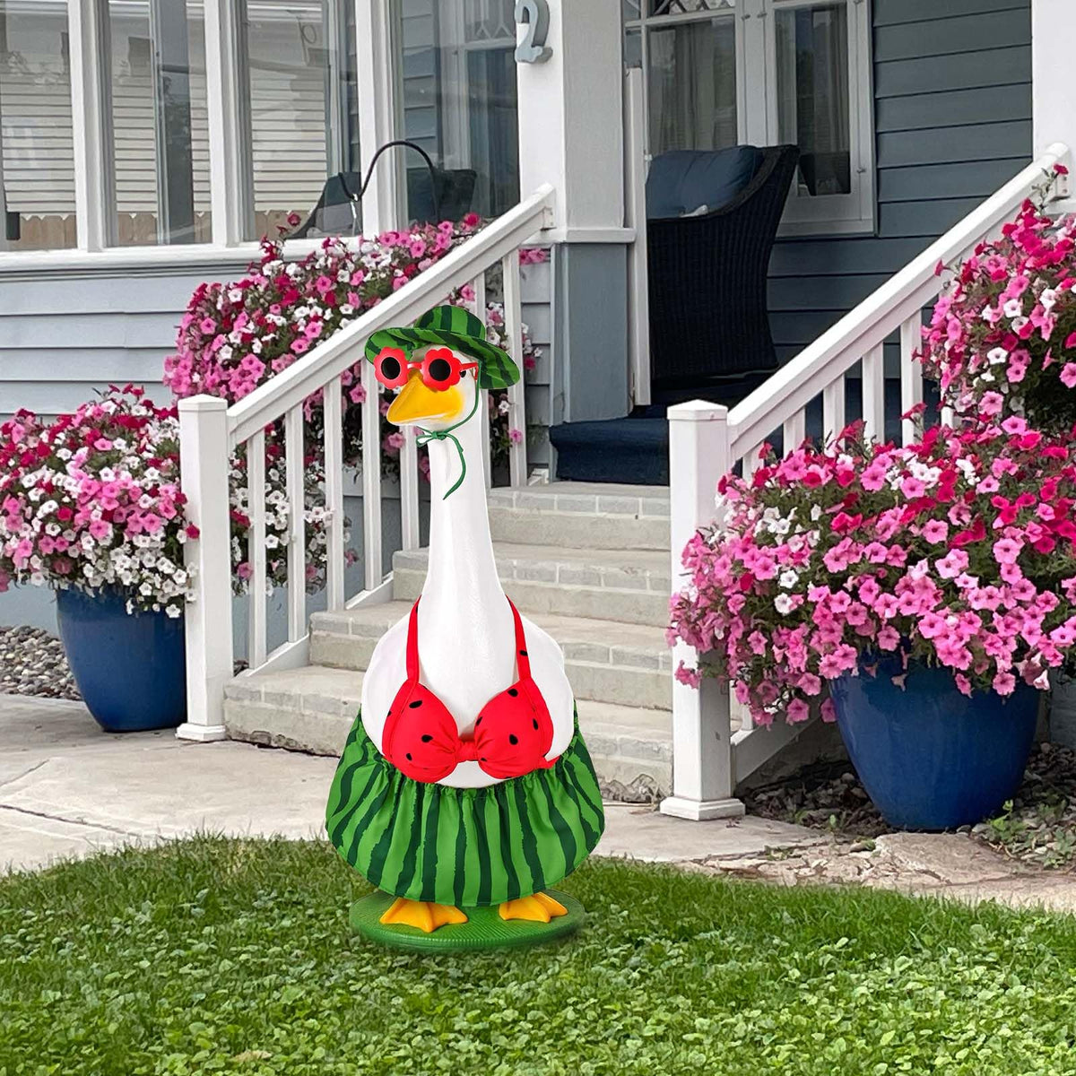 JcHrmers Hawaiian Goose Outfit ideal for garden parties and poolside decor
