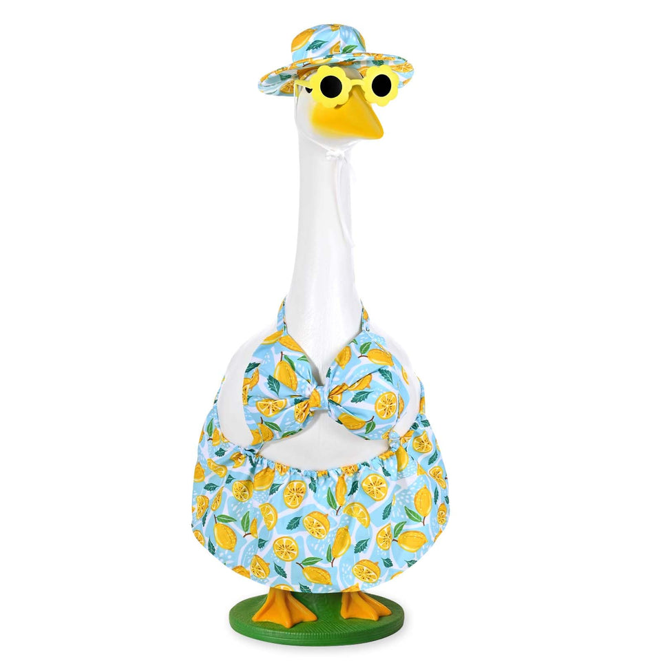 JcHrmers Hawaiian Goose Outfit hat adds sunny garden charm to 23-inch geese