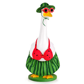 JcHrmers Hawaiian Goose Outfit hat adds bright summer style to porch geese