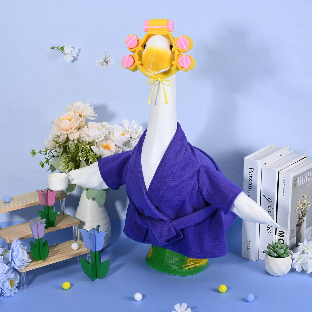 JcHrmers goose outfit as holiday decor idea for yards