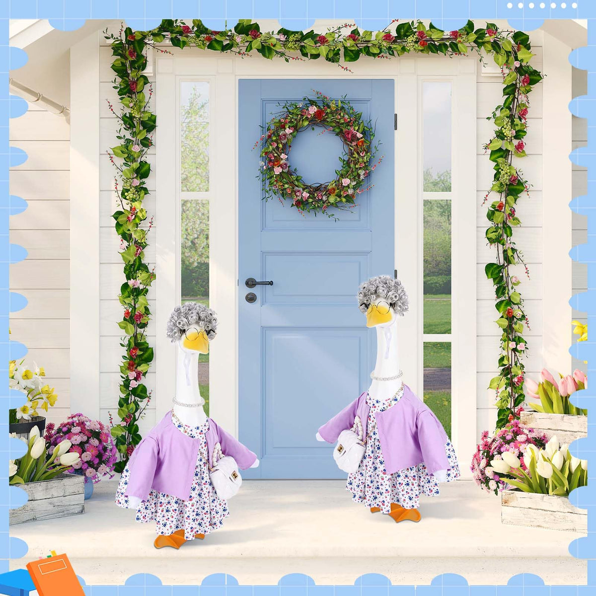 JcHrmers silver curly wig adds retro flair to 23-inch goose