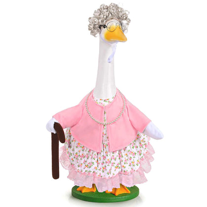JcHrmers old lady goose wig for 23-inch lawn goose, adds festive porch charm