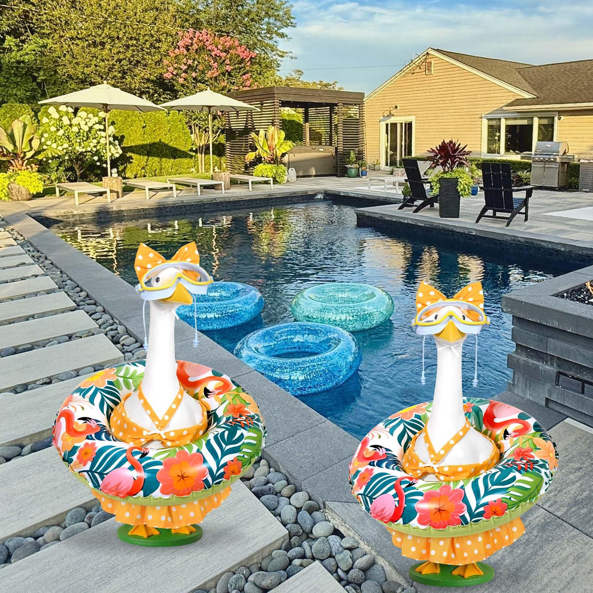 JcHrmers versatile porch goose outfit for year-round decoration