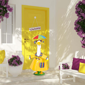 JcHrmers goose outfit rainbow colors brighten patio spaces