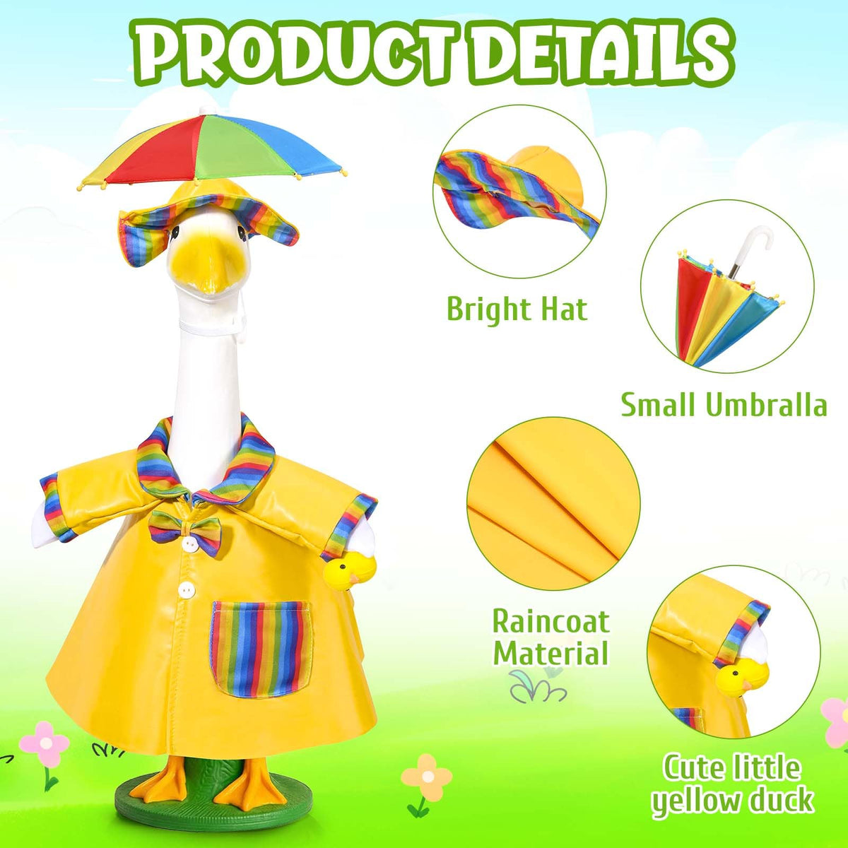 JcHrmers raincoat goose outfit umbrella keeps outdoor display bright in rain