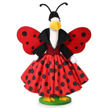 JcHrmers spring ladybug outfit with skirt and antenna hat adds playful curb appeal.