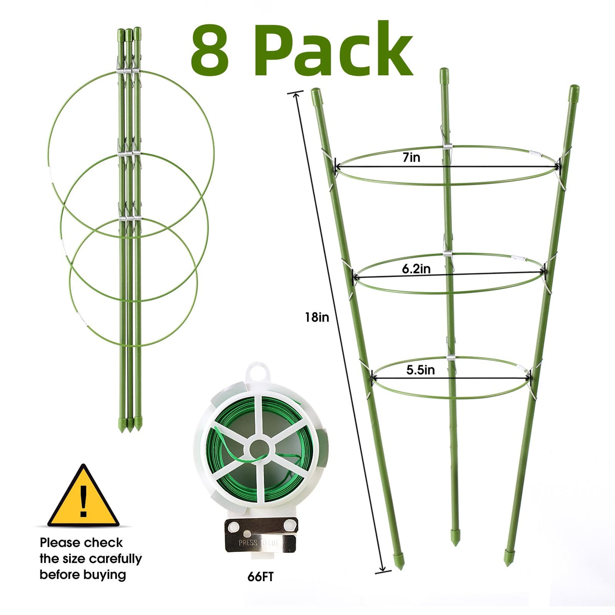 JCKHXG adjustable rings guide plant growth vertically.
