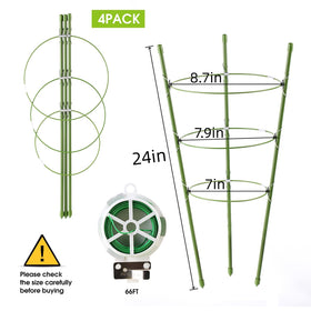 JCKHXG plant support cage with adjustable rings enables flexible height for climbing plants.