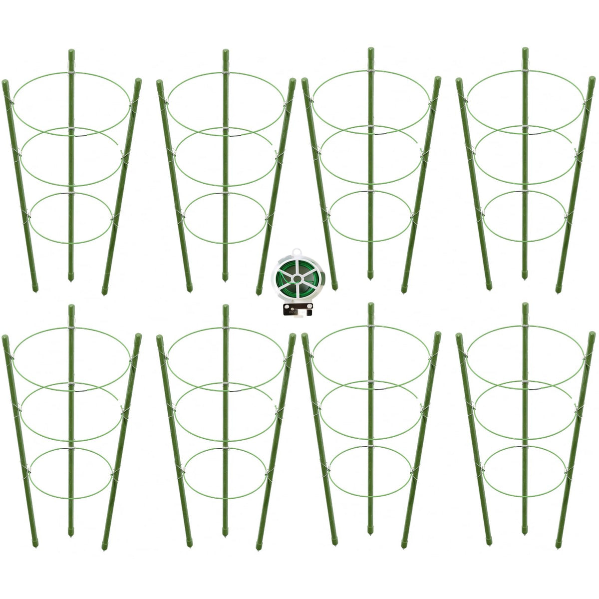 JCKHXG tomato cage 18in supports seedlings and early vines.