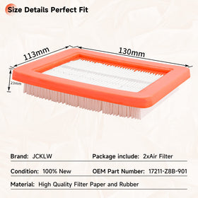 JCKLW air filter with durable rubber seal for a secure fit