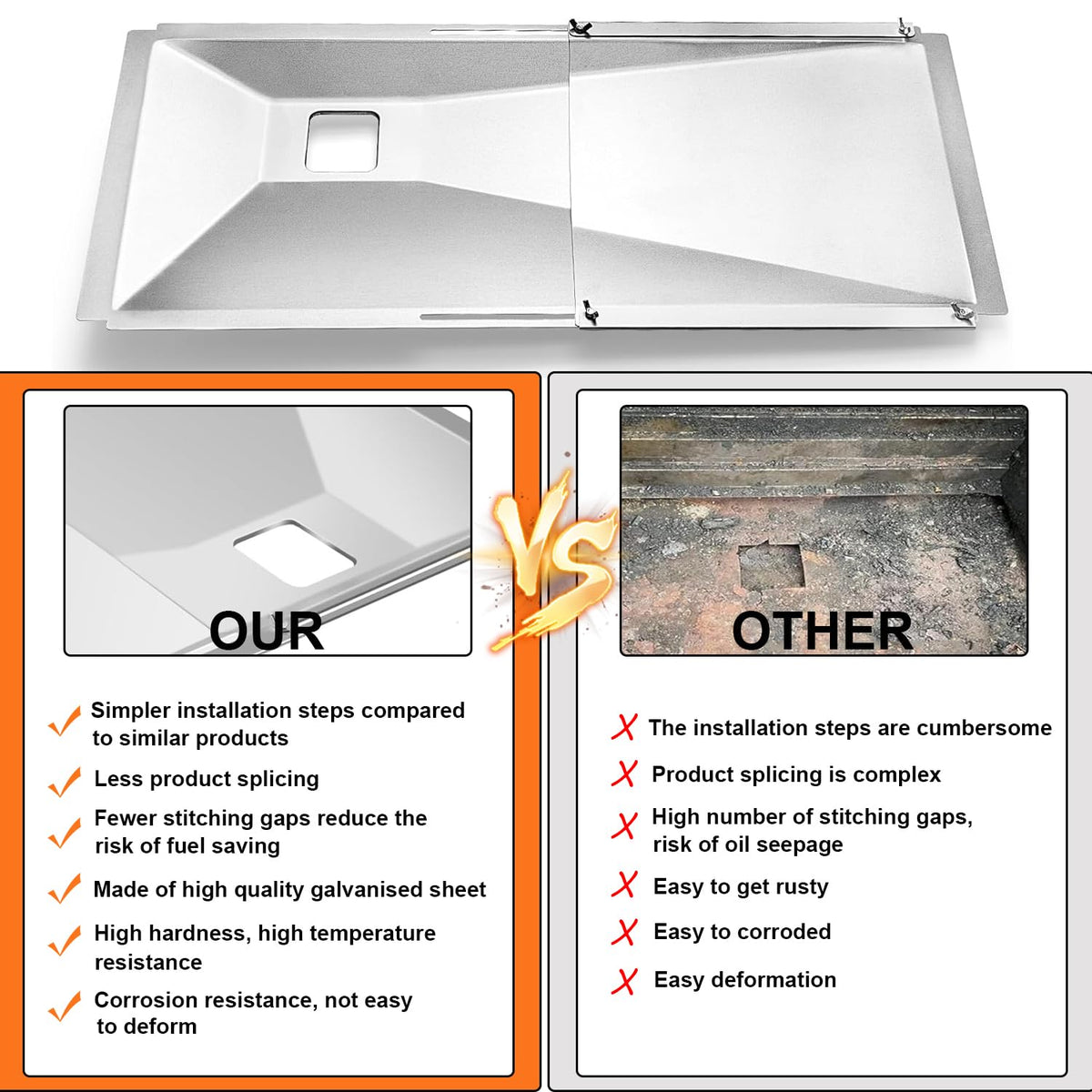 JCLMER chamfered edges reduce injuries during handling and setup