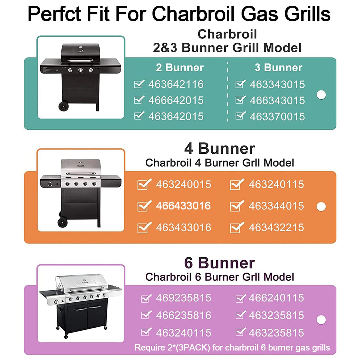 JCLMER adjustable crossover tube ensures flexible fit across Charbroil models.