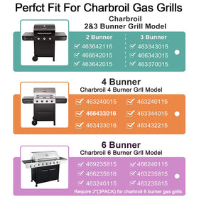 JCLMER adjustable crossover tube ensures flexible fit across Charbroil models.