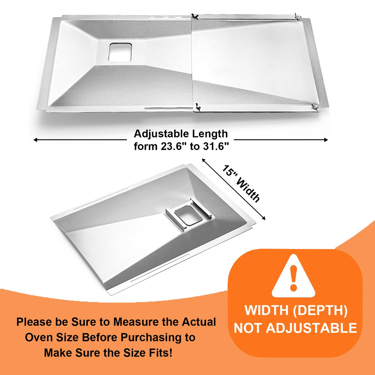 JCLMER grease tray catcher pan underneath for easy drippings collection