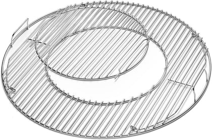 JCLMER hinged grill grate for 22.5-inch Weber; enables rapid chip addition while grilling