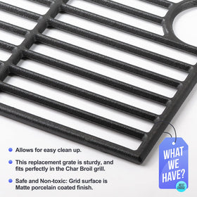 JCLMER Kenmore 17-inch cast iron grate for consistent sear and robust construction