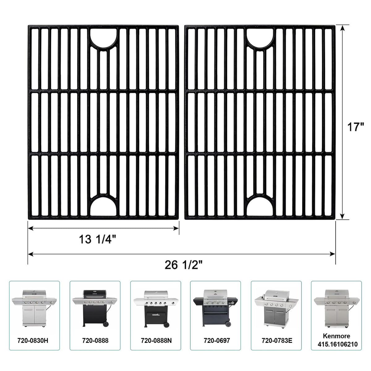 JCLMER Nexgrill 4-burner replacement grate fits multiple Nexgrill models for seamless grilling